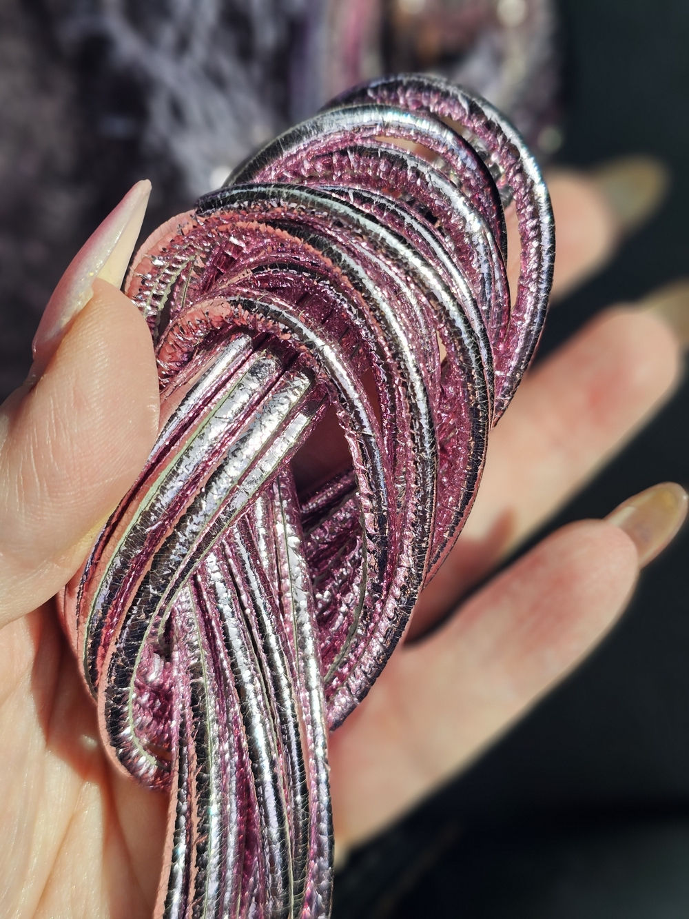 Cult Gaia Metallic Pink Shoulder Bag - Picture 6 of 9